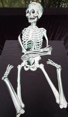 Vintage 1970’s Beistle Halloween Decoration: The Jointed Skeleton Used 2 Sided